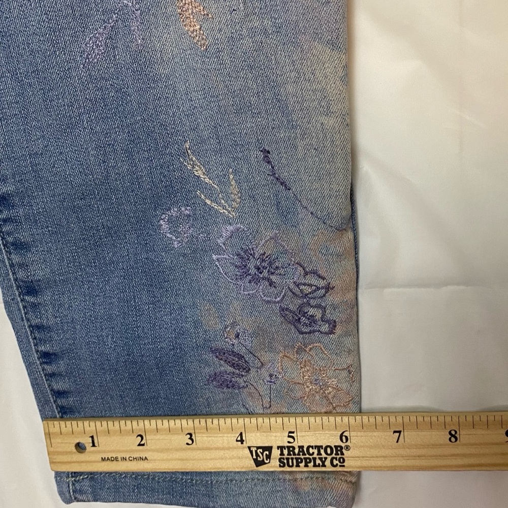 Bandolino Floral Ink Art Skinny Jeans Women 14 - Picture 12 of 12